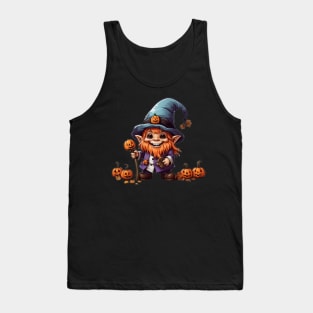 Crochet Scary Witchy Garden Halloween Gnome Pumpkin Decoration Tank Top